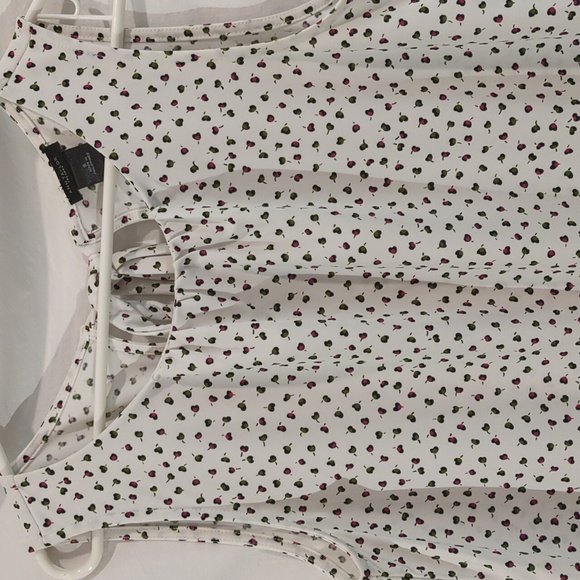 Ann Taylor Factory | Mini Posies Knit Sleeveless Blouse With Tie Back | S - Picture 1 of 8